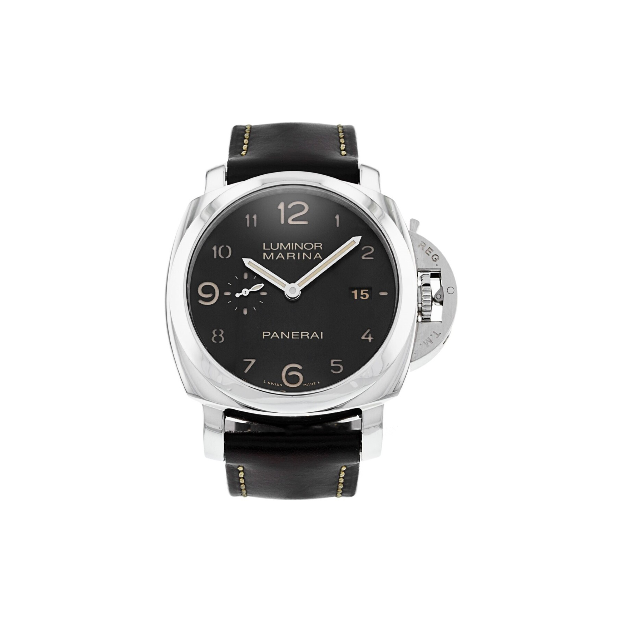 Pa*e*ai luminor marina 1950 stainless steel 44mm cushion black watch pam359